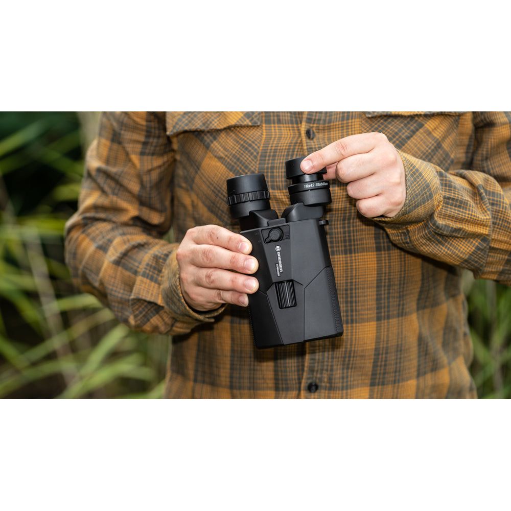 BRESSER 16x42 STABILIZER OIS Binoculars with Image Stabiliser - Vega Vision