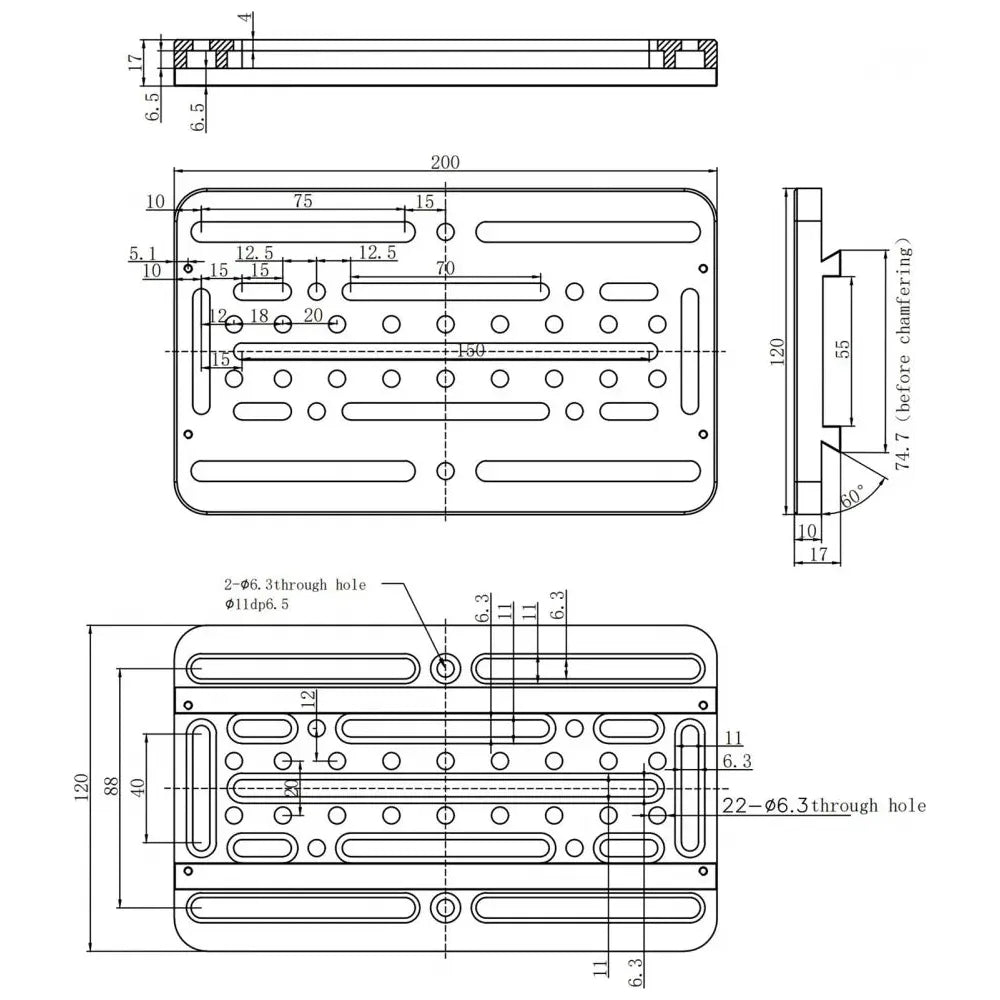 ASKAR LDP200 Losmandy-style Universal Dovetail Plate - 200mm - GRAY - Vega Vision