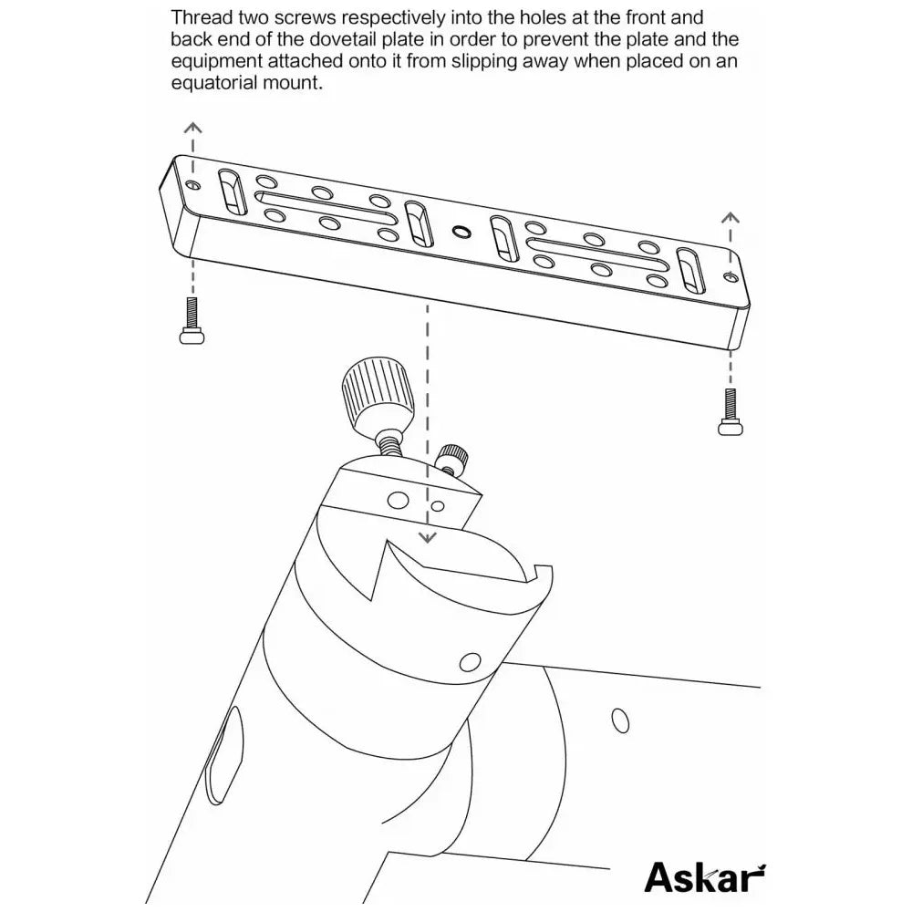 ASKAR VDP200 Vixen-style Universal Dovetail Plate - 200mm - RED - Vega Vision