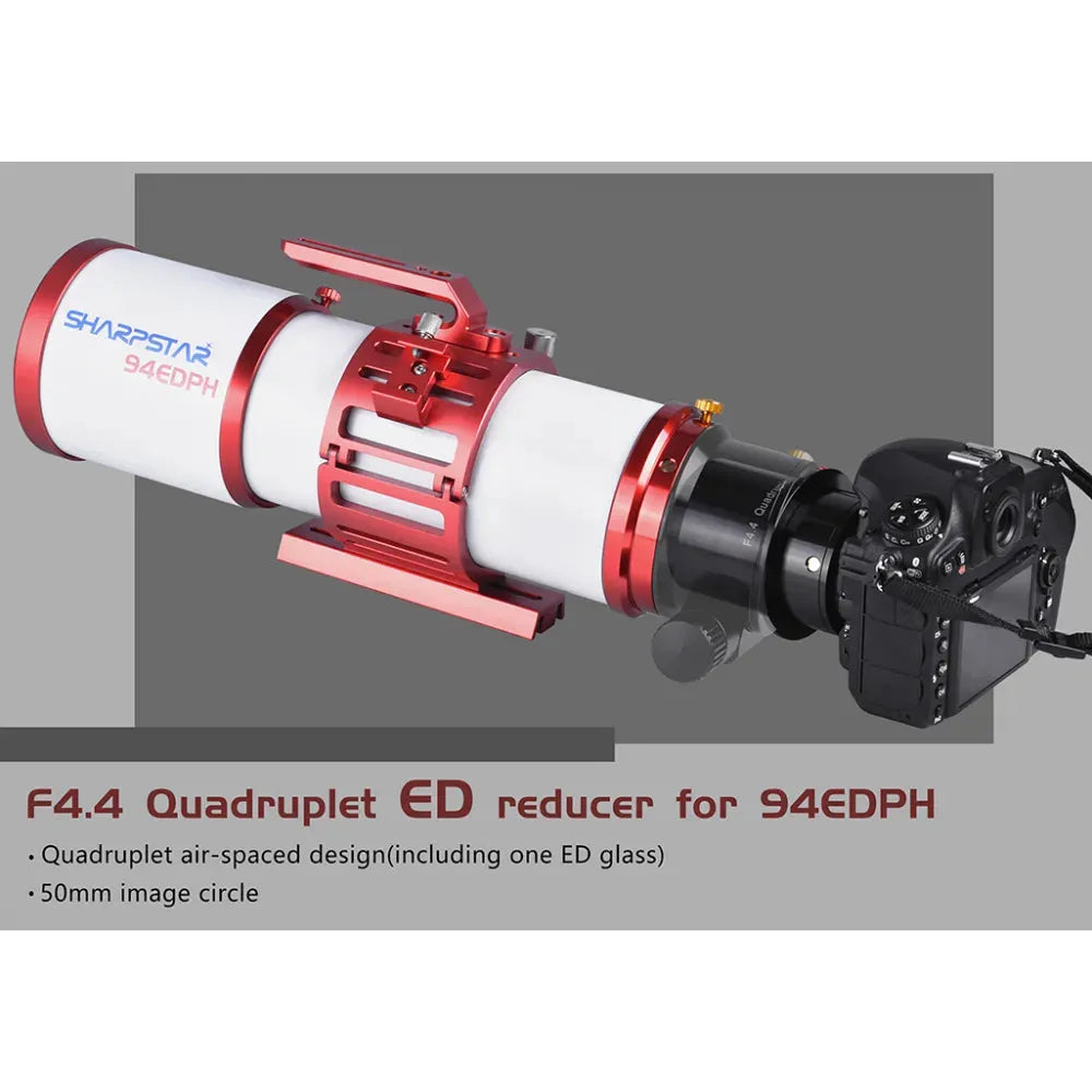 Sharpstar 2.5" f/4.4 0.8x Reducer and Flattener for FULL FRAME Cameras for Sharpstar 94EDPH Telescope - M48 Camera Connection - Vega Vision