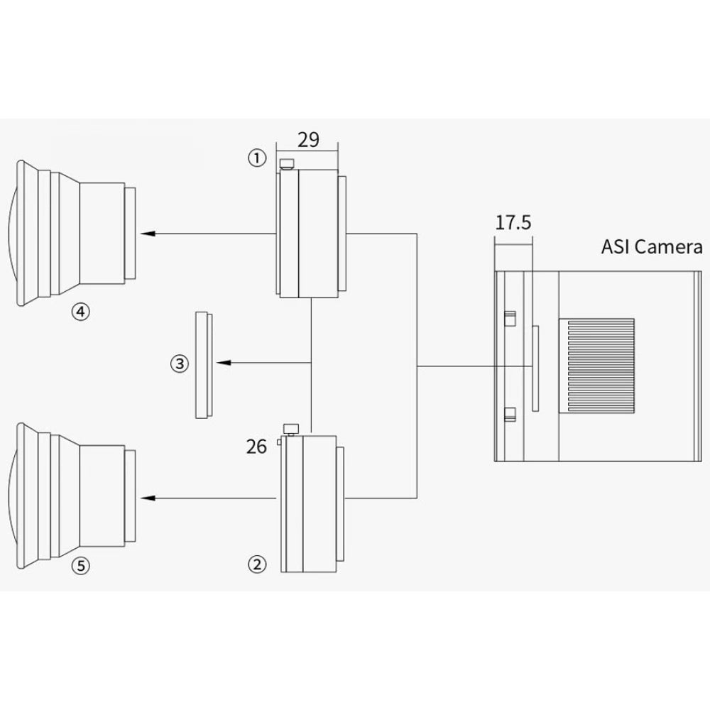 ZWO ASI2600MM DUO Monochrome APS-C CMOS USB3.0 Deep Sky Imager Camera with Built-In Guiding Sensor - Vega Vision