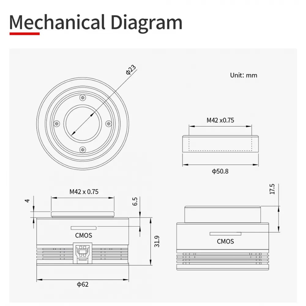 ZWO ASI533MM Monochrome 1" CMOS USB3.0 Deep Sky Imager Camera - Vega Vision