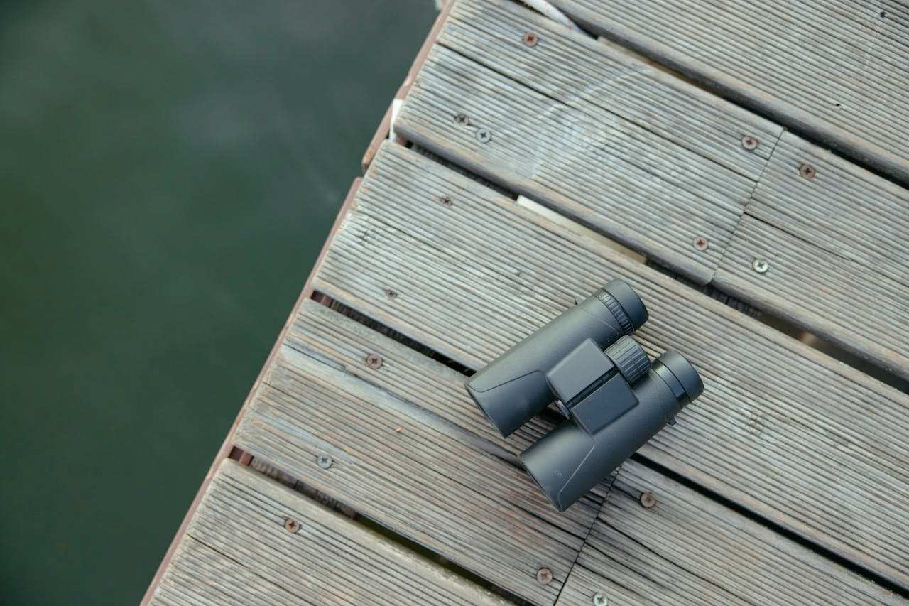 binocular sitting on a deck