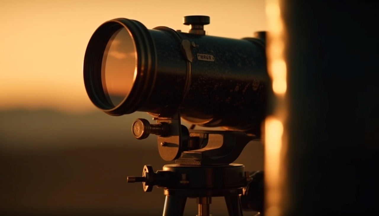 close up shot of a telescope with the eyepiece visibile