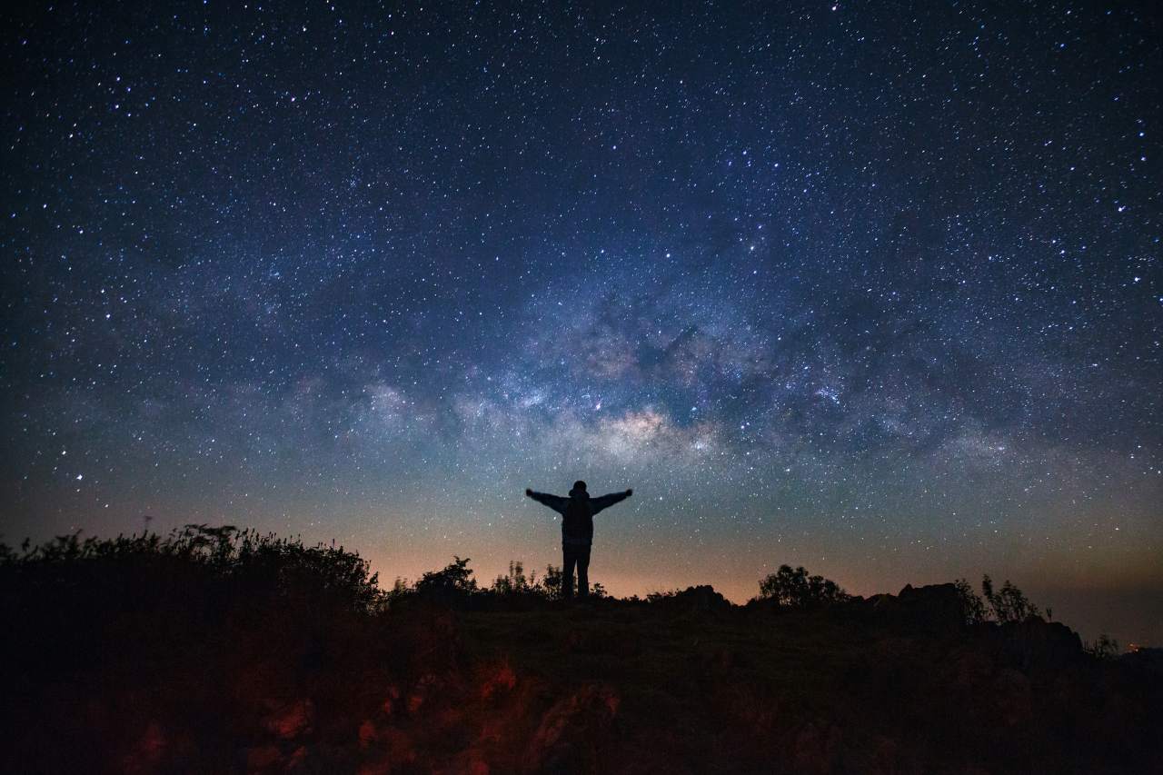 Landscape with milky way galaxy