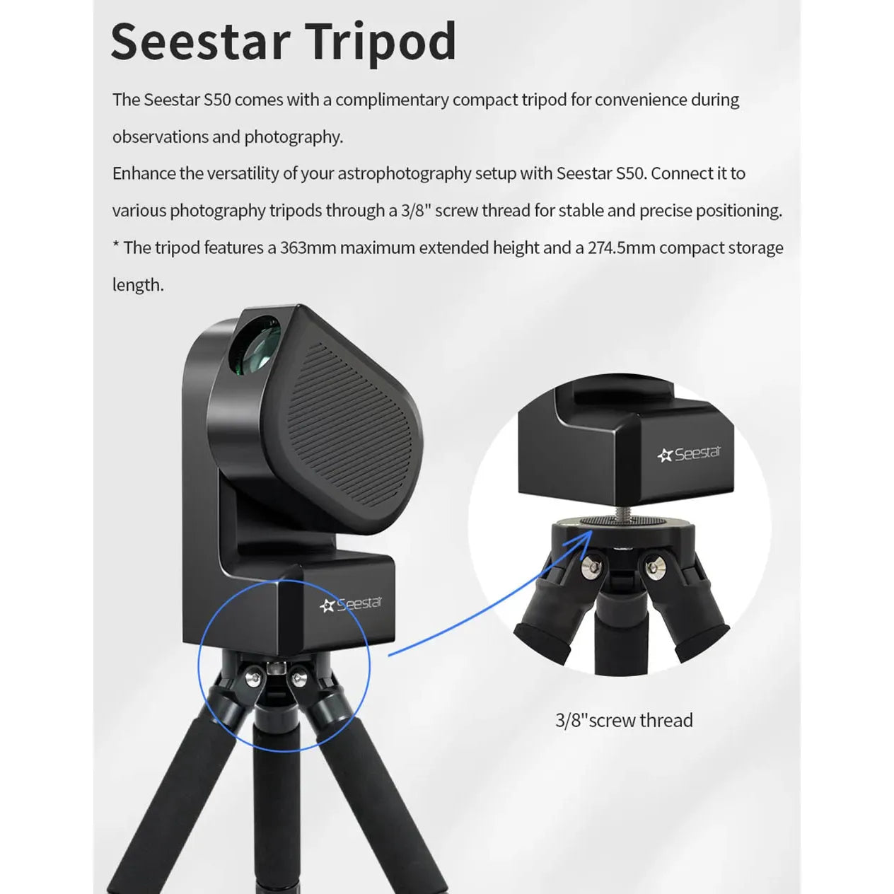 Seestar S50 All-in-One Smart Refractor Telescope by ZWO - Vega Vision