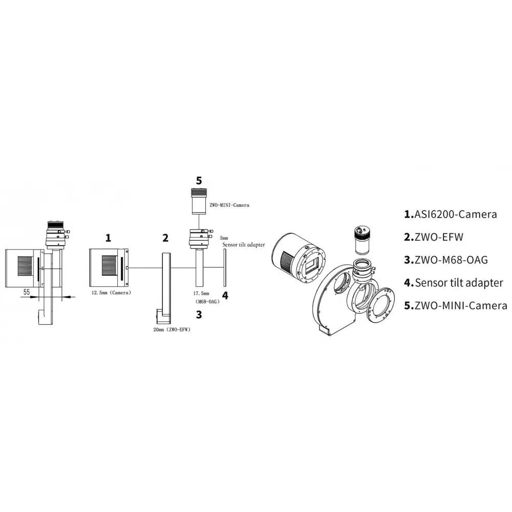 ZWO ASI6200MM PRO COOLED FULL FRAME Monochrome Deep Sky Imaging Camera - 62MPixels - Vega Vision