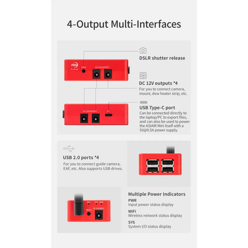 ZWO ASIair MINI Smart WIFI Accessory for Portable Astro Photography with ZWO ASI Cameras &amp; dSLRs - Vega Vision