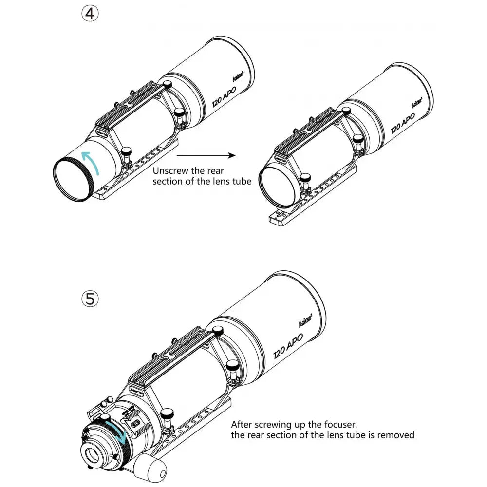 ASKAR 120APO Triplet f/7 Apochromatic Refractor Telescope with 1x Flattener and 0.8x Reducer/Flattener