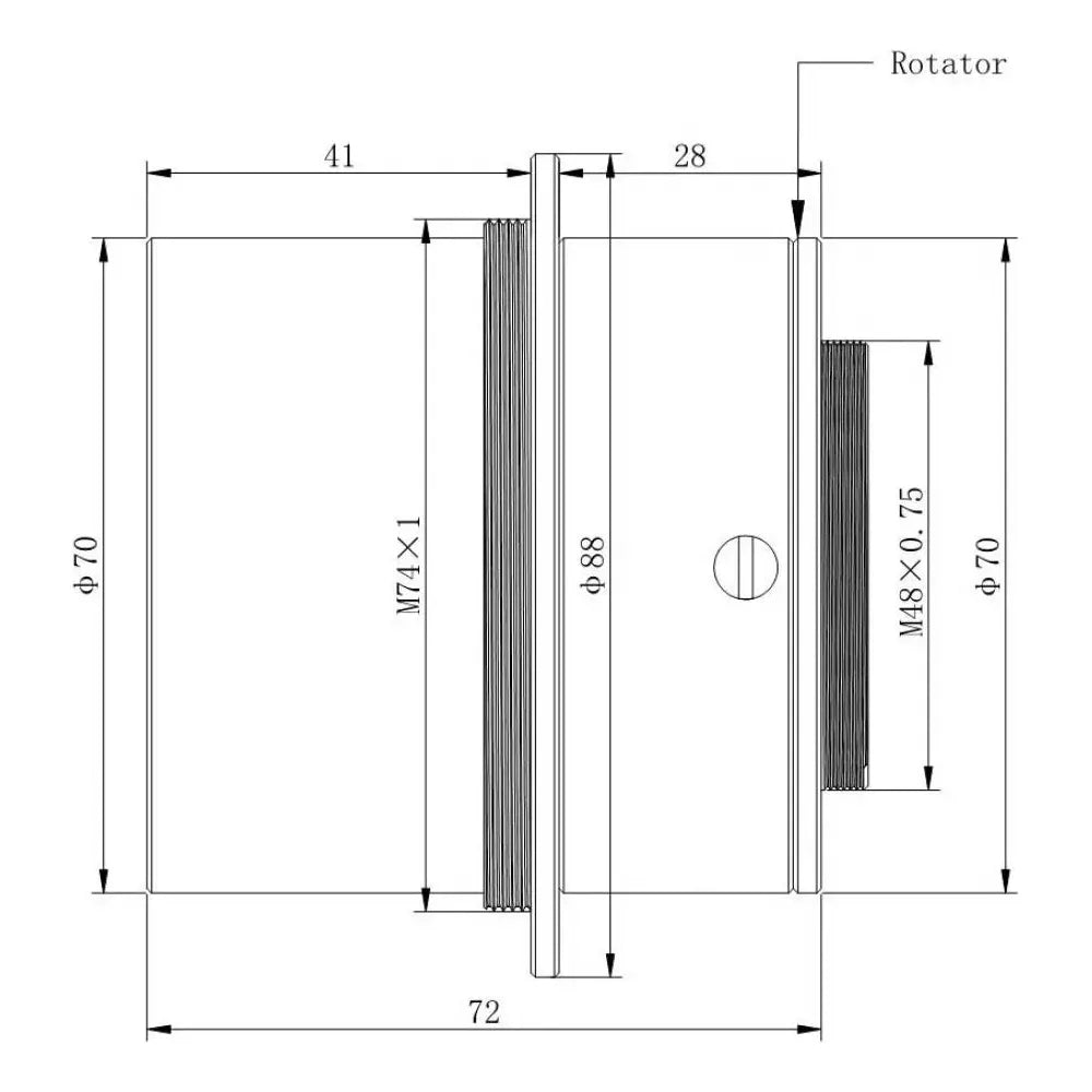 Sharpstar 2.5" 0.8x Reducer/Flattener for FULL FRAME Cameras for Sharpstar 76EDPH - M48 Camera Connection