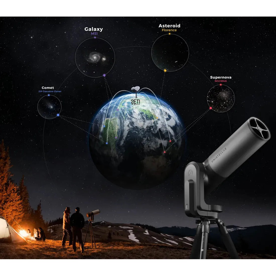 Image showcasing the Unistellar eQuinox 2 Smart Telescope in action, offering advanced astronomical observation capabilities with its cutting-edge technology and user-friendly interface.