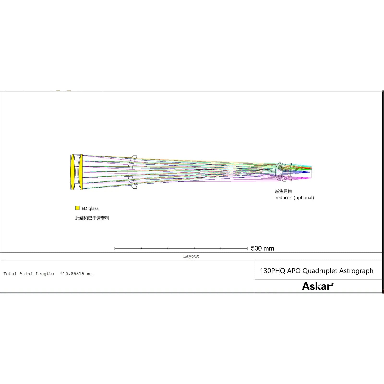 ASKAR 130PHQ 130mm f/7.7 ED APO Quadruplet Apochromatic Refractor Telescope