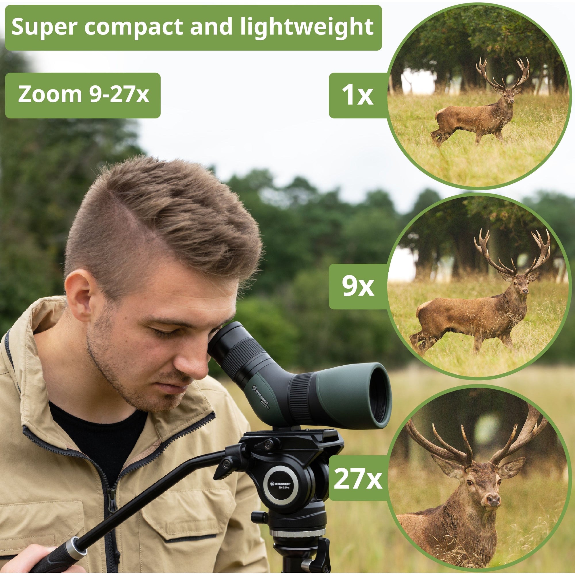BRESSER Pirsch 9-27x56 Spotting Scope Gen. II with Tube-Focus - Vega Vision