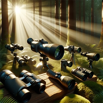 AI generated image of sporting optics in a forest