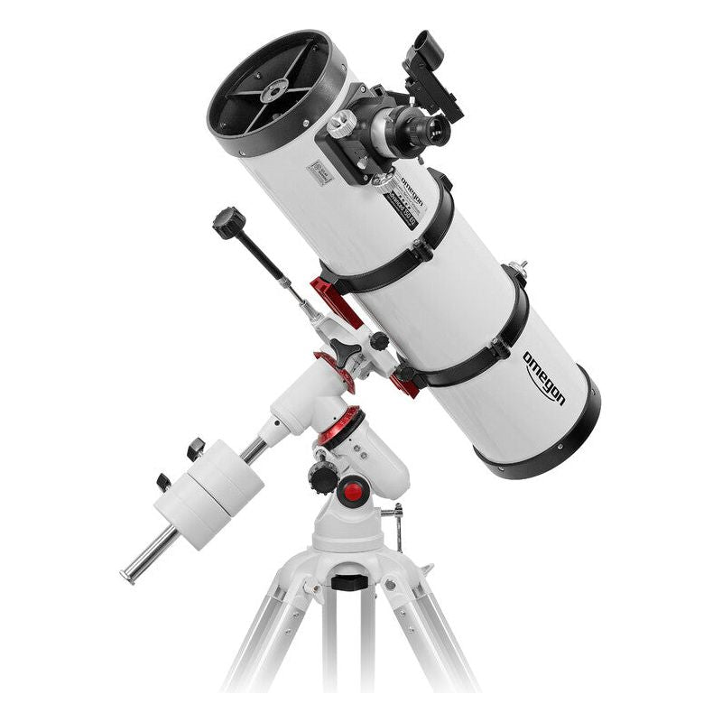 Omegon Telescope Advanced 150/750 EQ-320 - image depicting the equatorial mount attachyed to the telescope for easy celestial tracking