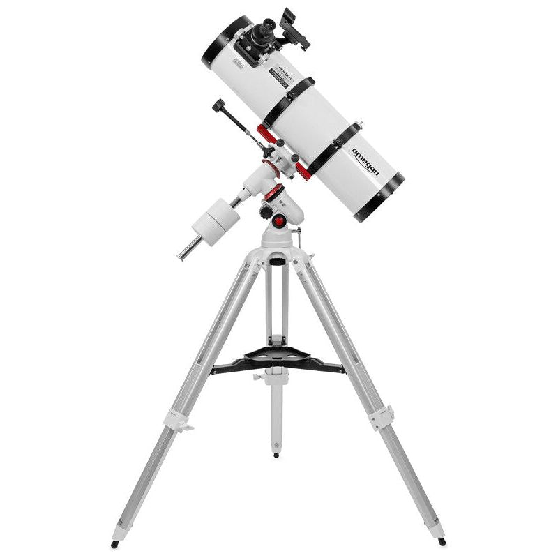 Omegon Telescope Advanced 150/750 EQ-320 - alternative view of the complete telescope including the equatorial mount and tripod for easy adjustment with sturdy support  for clear images