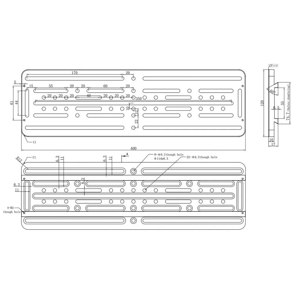 ASKAR LDP400 Losmandy-style Universal Dovetail Plate - 400mm - GRAY - Vega Vision