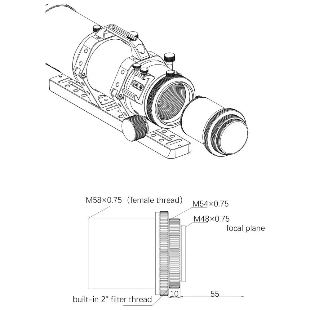 ASKAR f/4.8 0.75x Reducer for ASKAR 65PHQ Telescope - Vega Vision