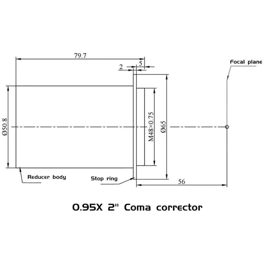 Sharpstar 2&quot; 0.95x Reducer and Coma Corrector for f/3 to f/6 Newtonians for APS-C Sized Sensors - Vega Vision