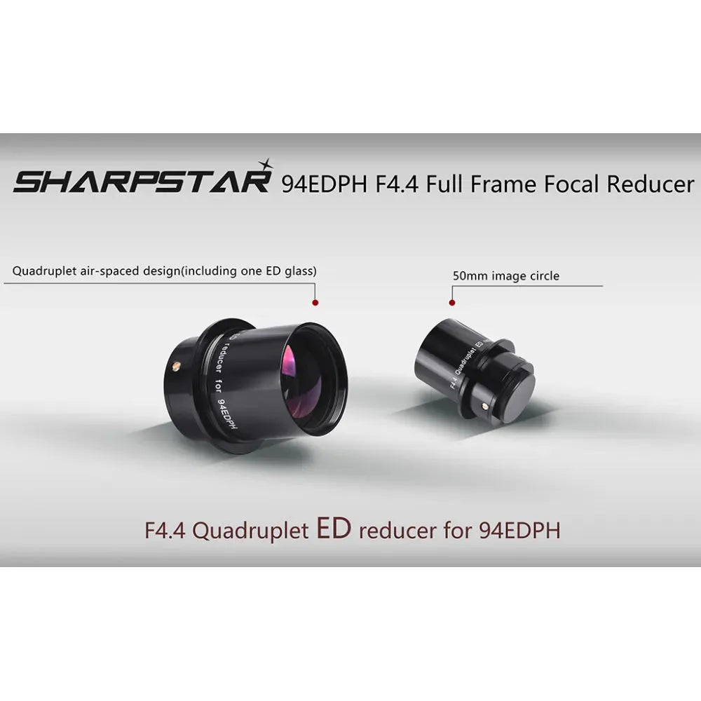 Sharpstar 2.5" f/4.4 0.8x Reducer and Flattener for FULL FRAME Cameras for Sharpstar 94EDPH Telescope - M48 Camera Connection - Vega Vision
