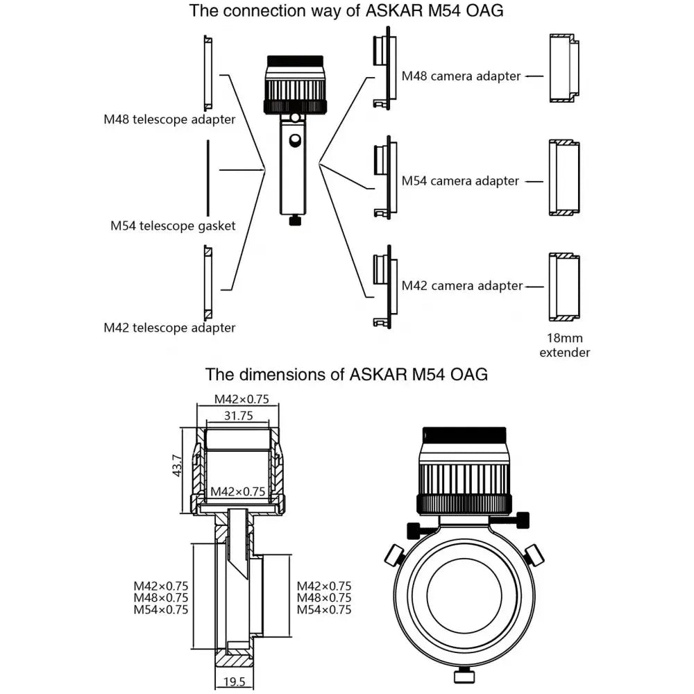 ASKAR M54 OAG - Off Axis Guider Adapter - Vega Vision