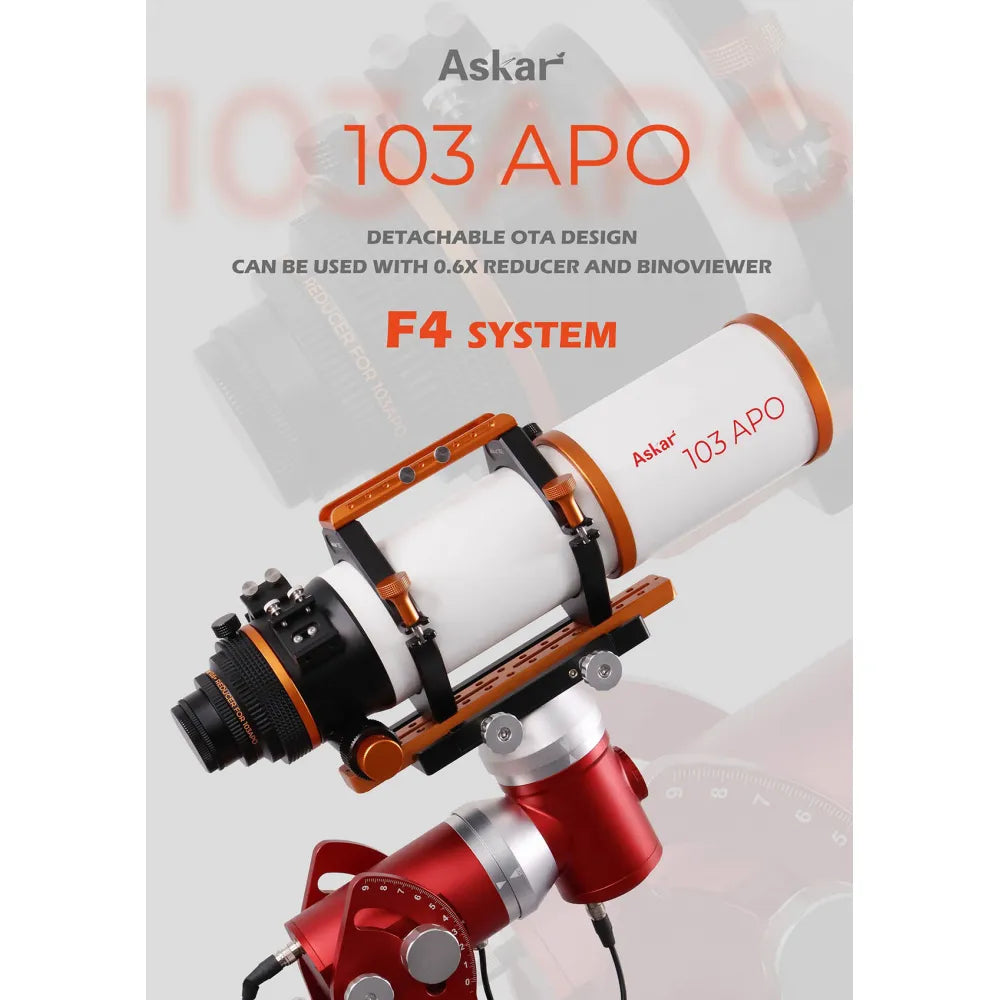ASKAR 103APO Triplet f/6.8 APO Refractor Telescope with 1x Flattener, 0.8x Reducer and 0.6x Reducer - Vega Vision