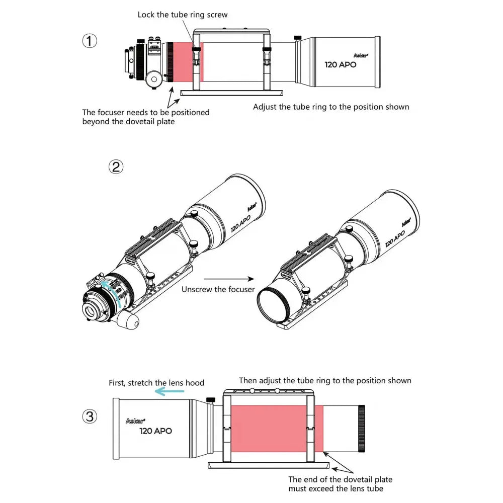 ASKAR 120APO Triplet f/7 Apochromatic Refractor Telescope with 0.8x Reducer/Flattener - Vega Vision