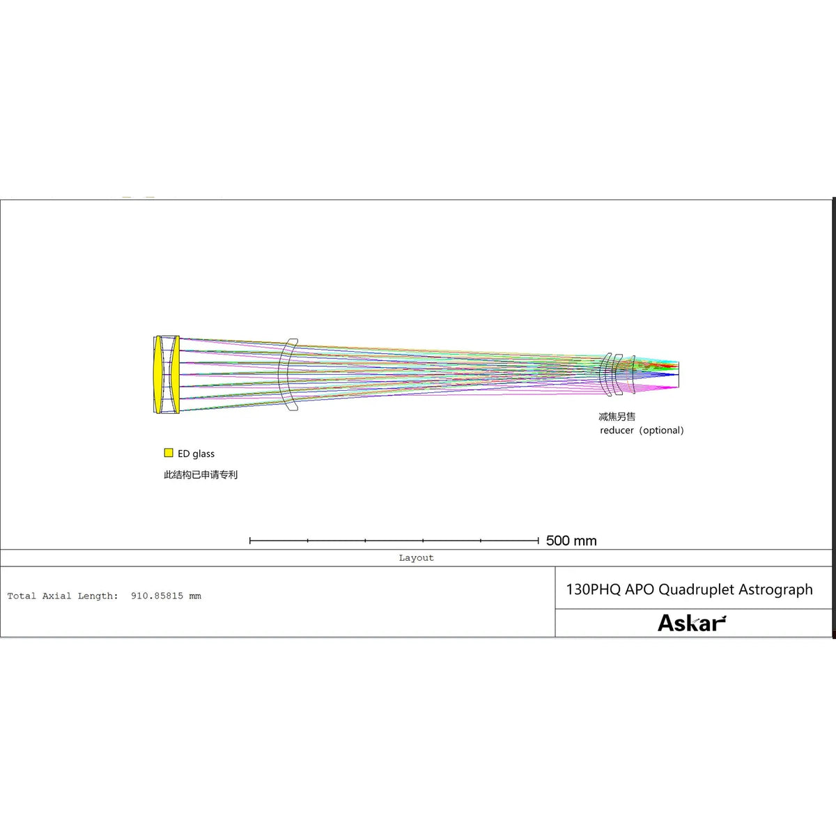 ASKAR 130PHQ 130mm f/7.7 ED APO Quadruplet Apochromatic Refractor Telescope - Vega Vision