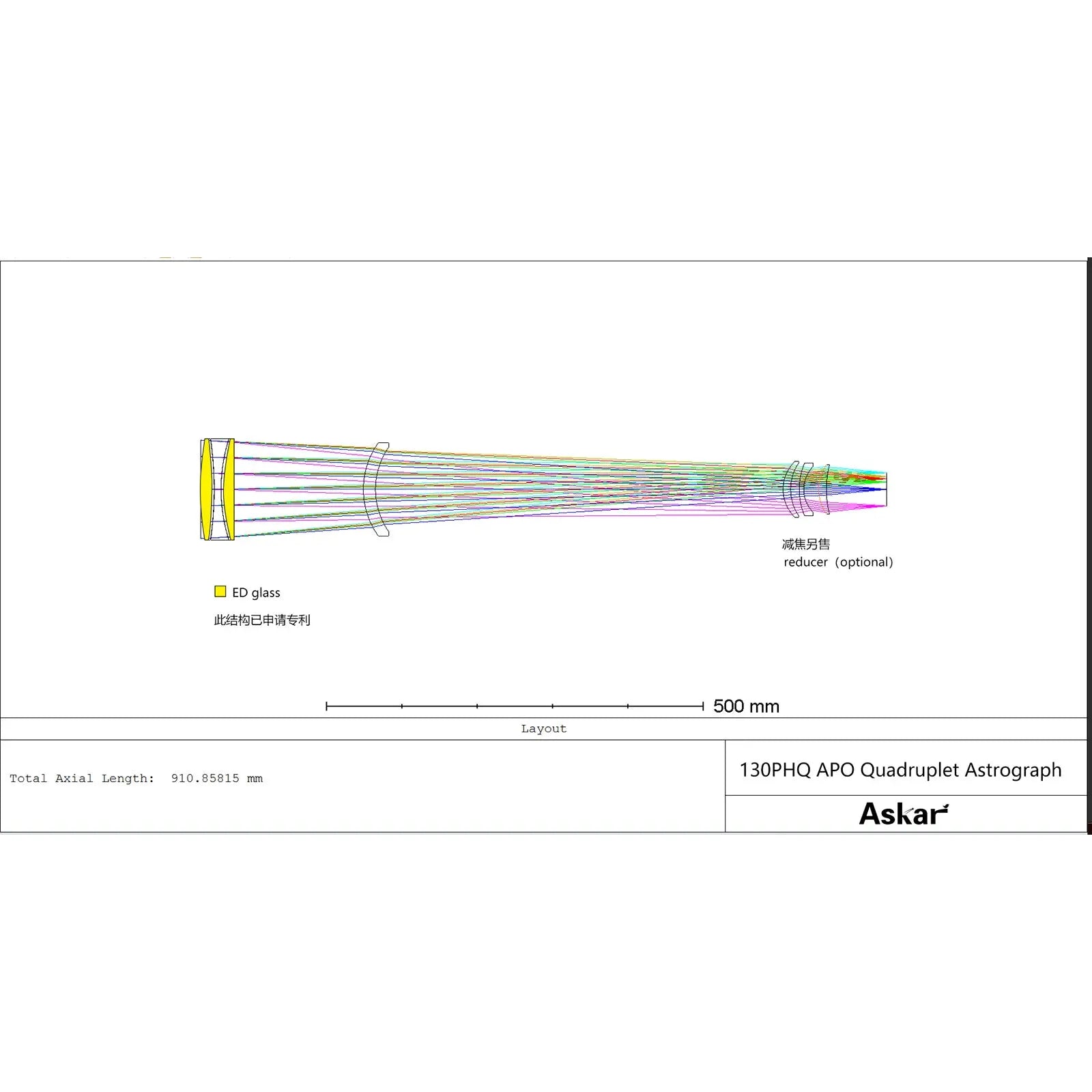 ASKAR 130PHQ 130mm f/7.7 ED APO Quadruplet Apochromatic Refractor Telescope - Vega Vision