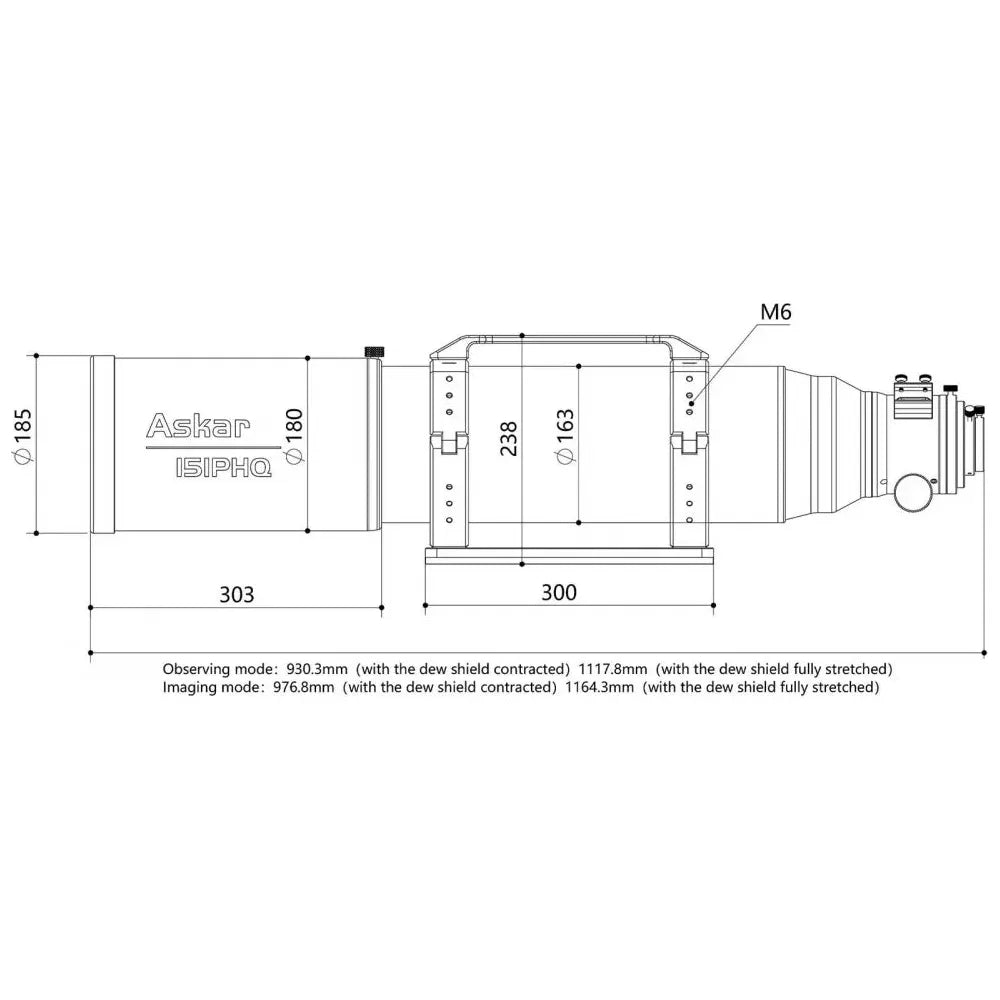 ASKAR 151PHQ 151mm f/7 ED APO Quadruplet Apochromatic Refractor Telescope - Vega Vision