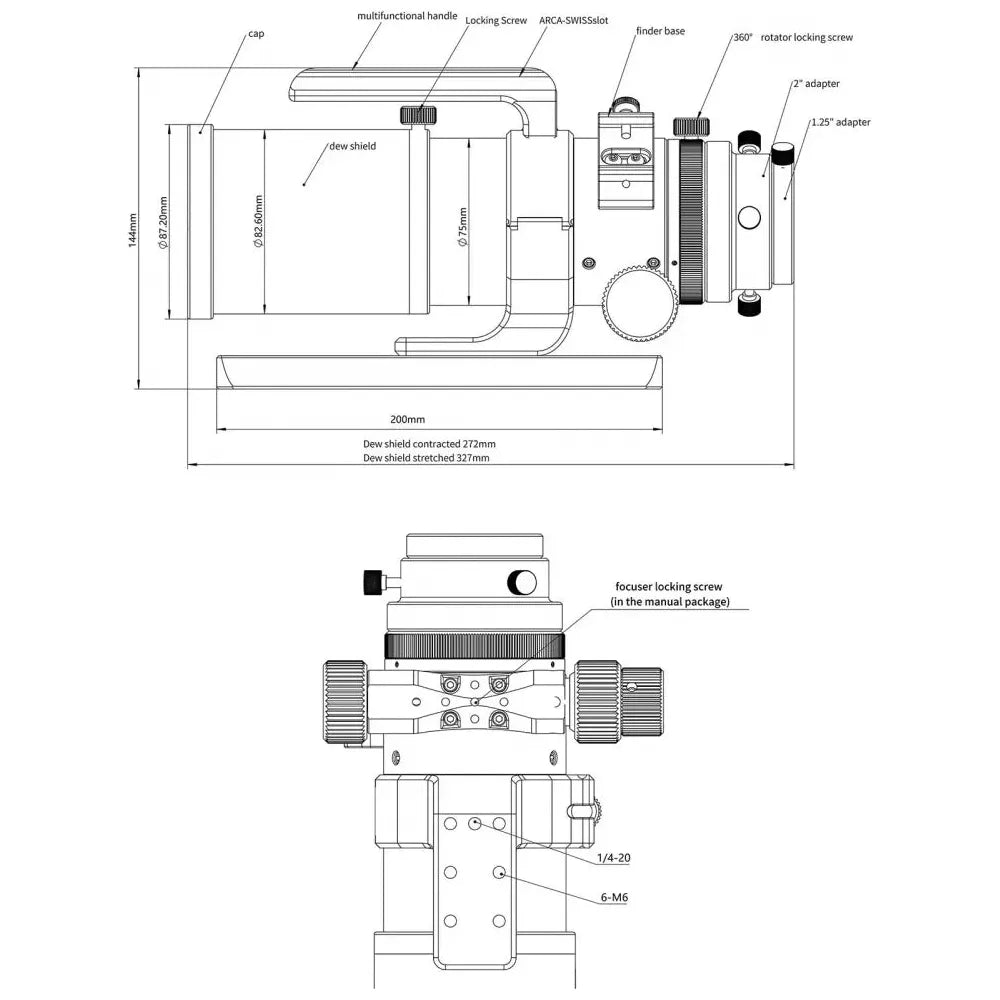 SharpStar 61EDPH Mk III ED Triplet Apochromatic Refractor Telescope with Flattener - Vega Vision