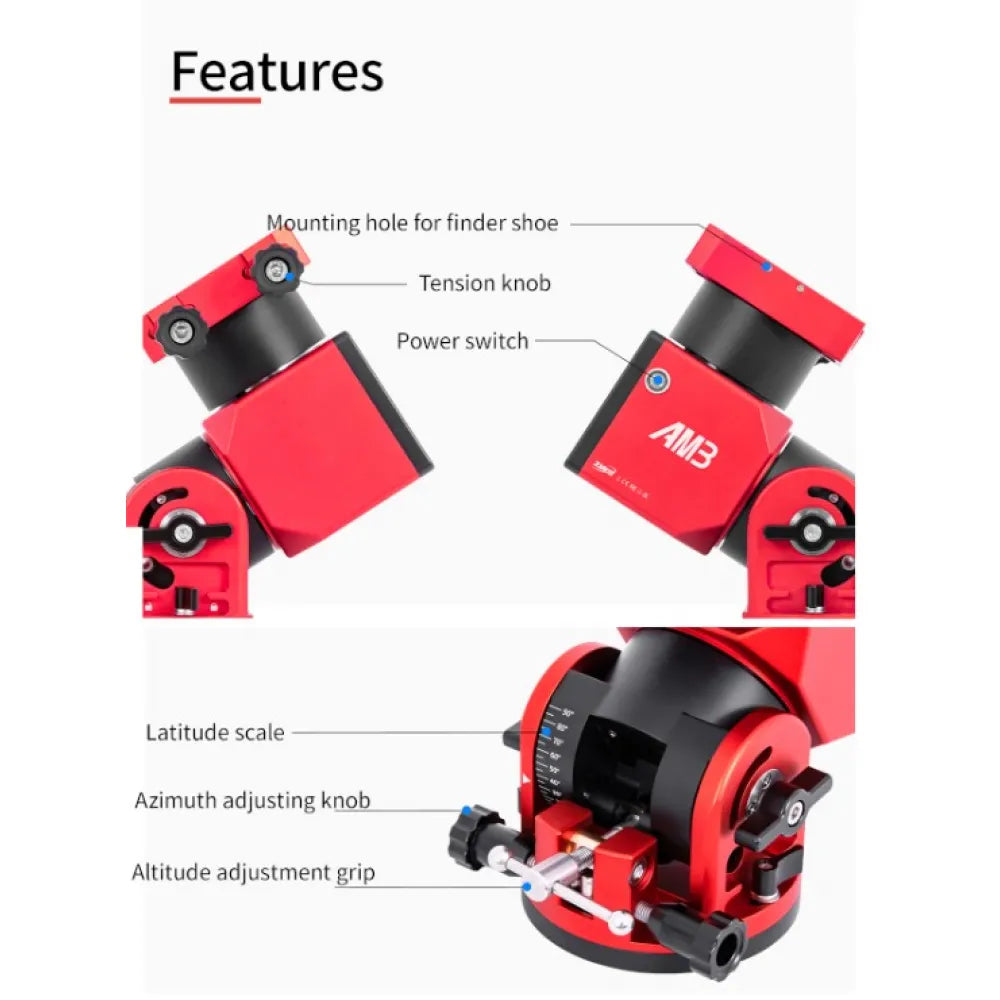 ZWO AM3 Harmonic Drive AZ-EQ Dual-Purpose Mount - up to 8kg - 13kg Payload - with TC40 CF Tripod