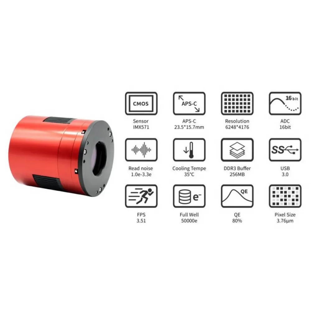 ZWO ASI2600MC PRO Colour APS-C CMOS USB3.0 Deep Sky Imager Camera - Vega Vision