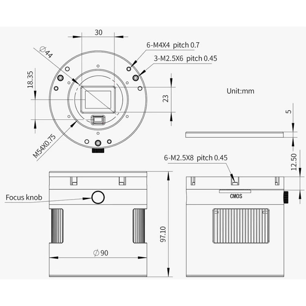 ZWO ASI2600MM DUO Monochrome APS-C CMOS USB3.0 Deep Sky Imager Camera with Built-In Guiding Sensor - Vega Vision