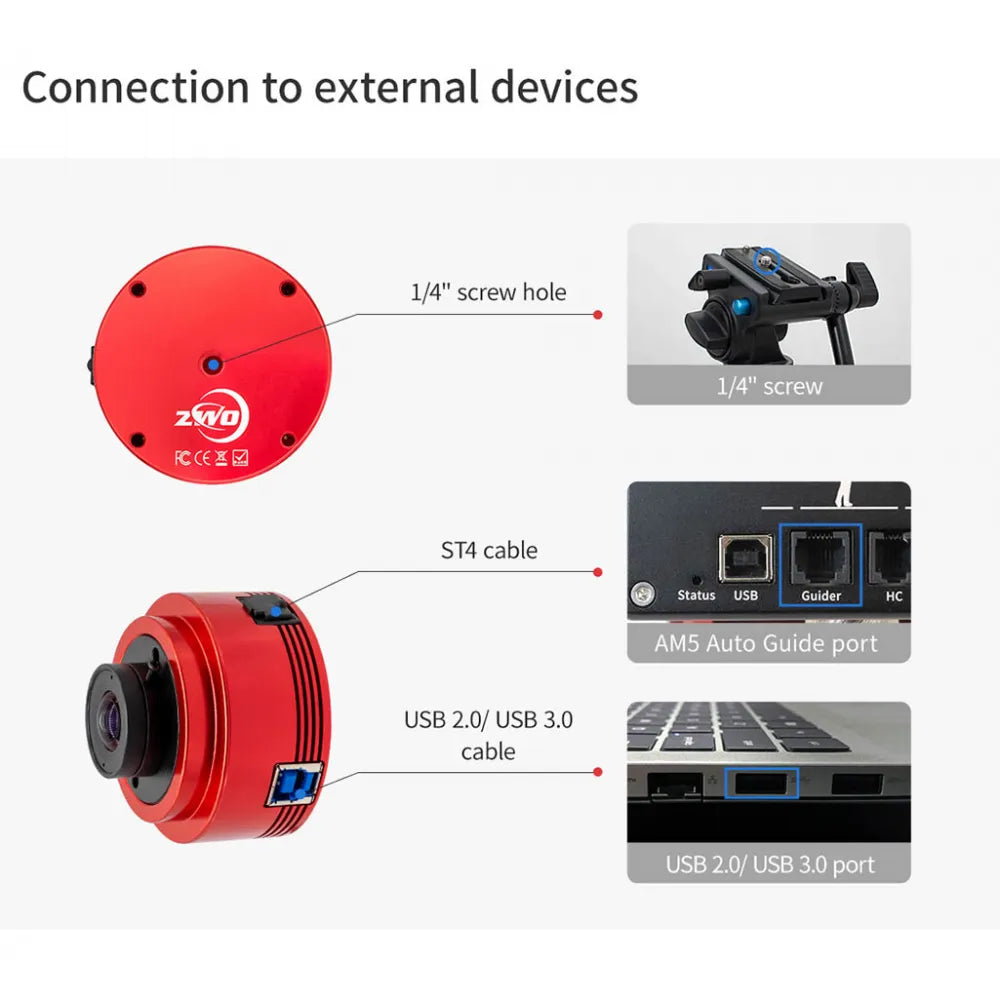 ZWO ASI533MM Monochrome 1&quot; CMOS USB3.0 Deep Sky Imager Camera - Vega Vision