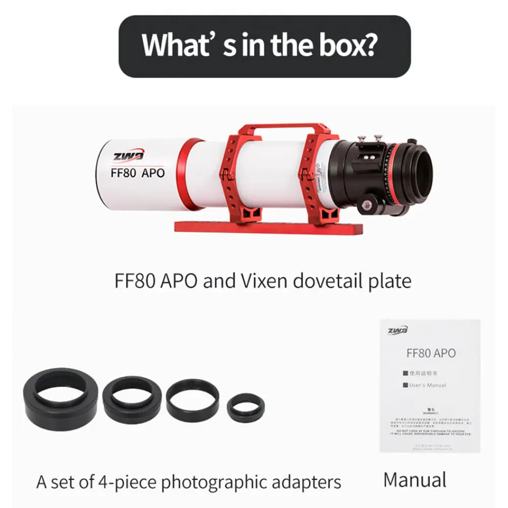 ZWO FF80 APO & AM3 Mount & TC40 Tripod BUNDLE - Vega Vision