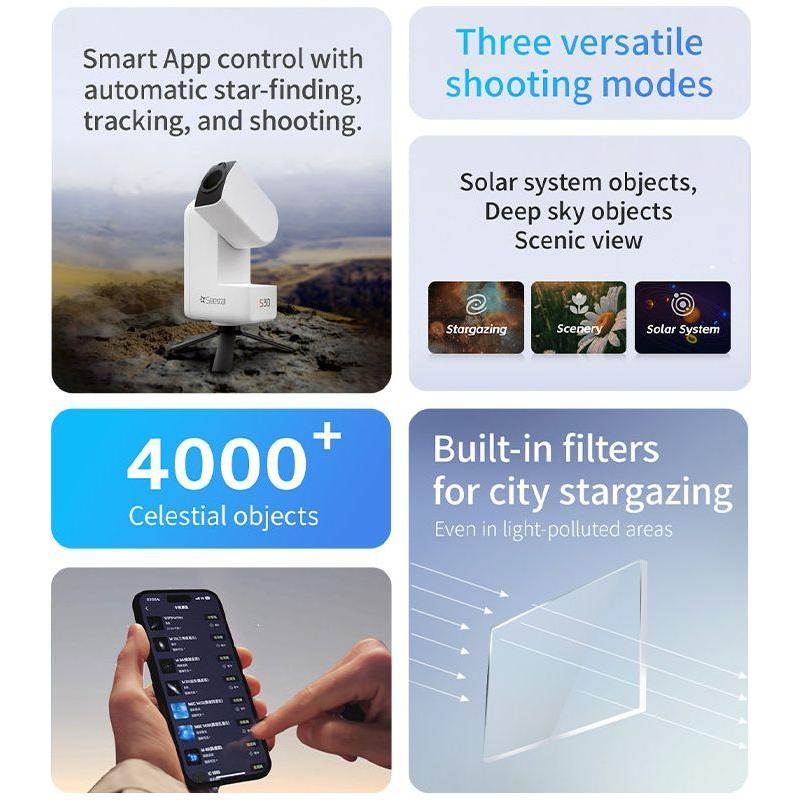 ZWO SeeStar S30 All-in-One Dual-Lens Smart APO Refractor Telescope with Tripod - Vega Vision